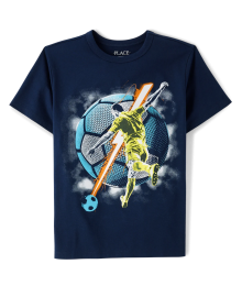 Childrens Place Navy Soccer Graphic Tee